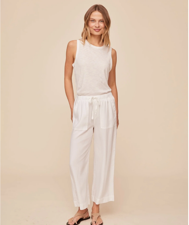Wide Leg Crop in White