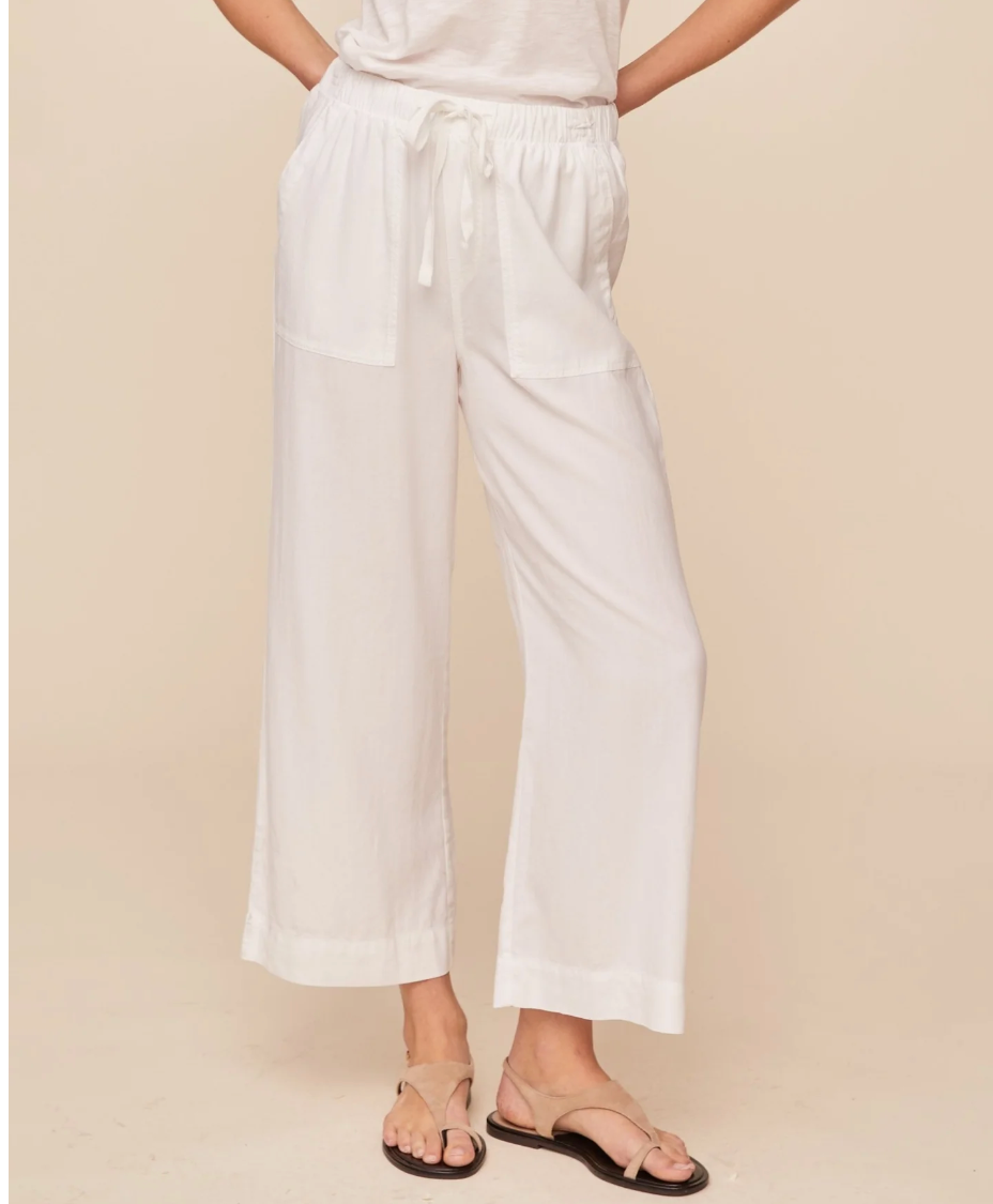 Wide Leg Crop in White