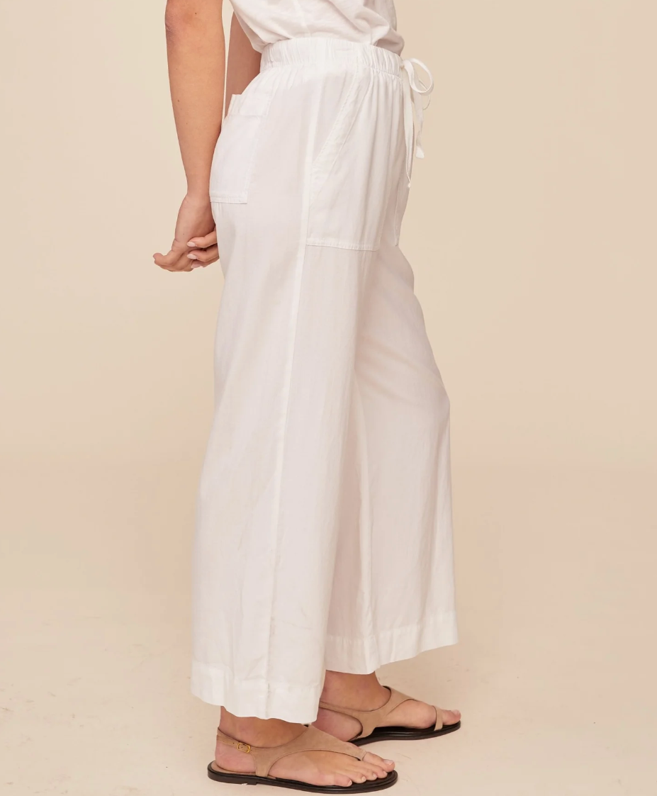 Wide Leg Crop in White