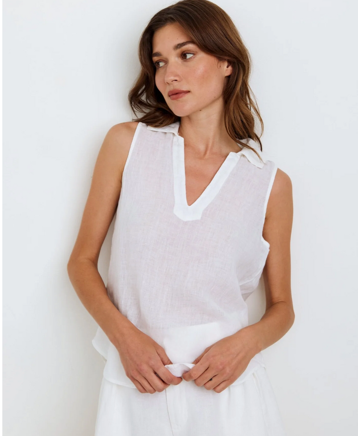 Sleeveless Pullover in White