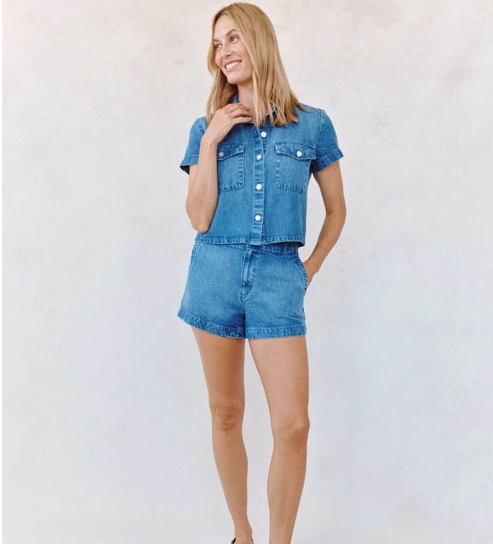 Short Sleeve Flap Pocket Button Down