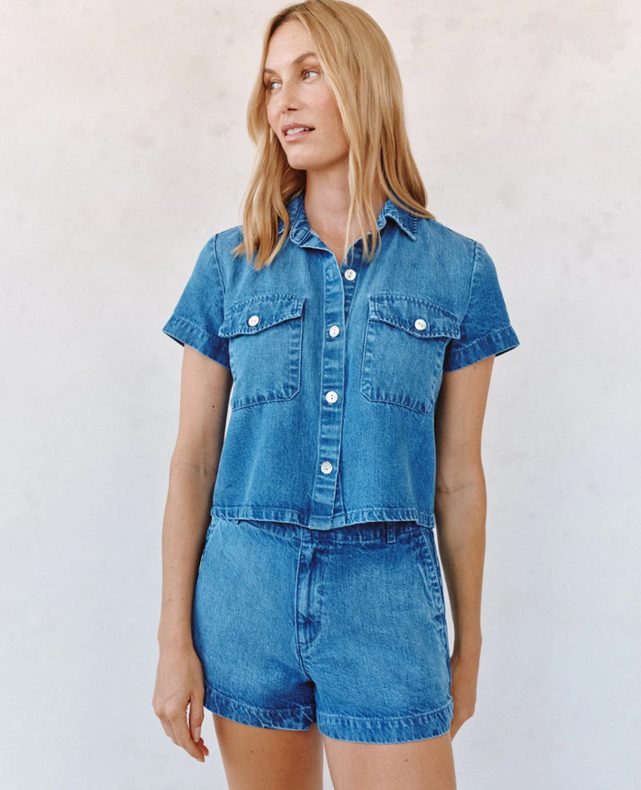 Short Sleeve Flap Pocket Button Down