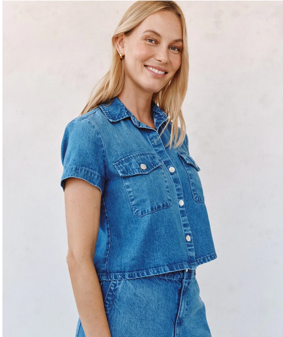 Short Sleeve Flap Pocket Button Down