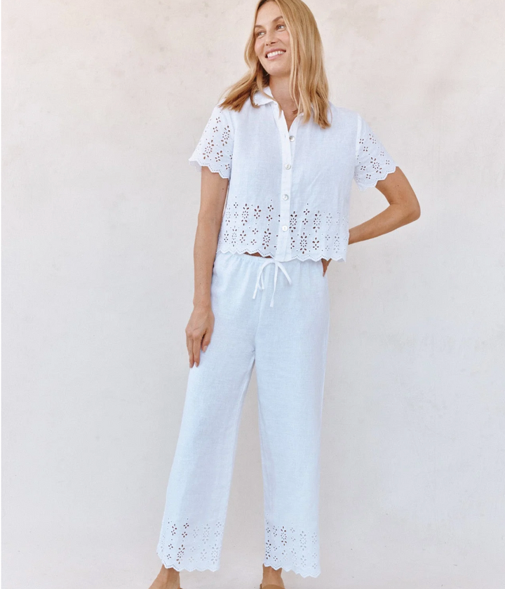 Short Sleeve Embroidered Button Down
