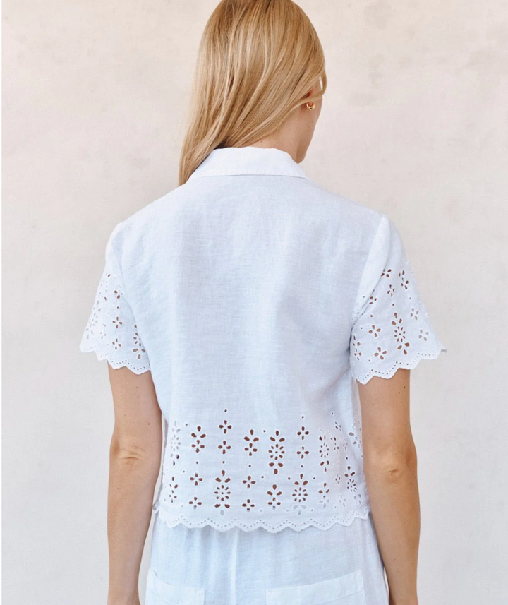 Short Sleeve Embroidered Button Down
