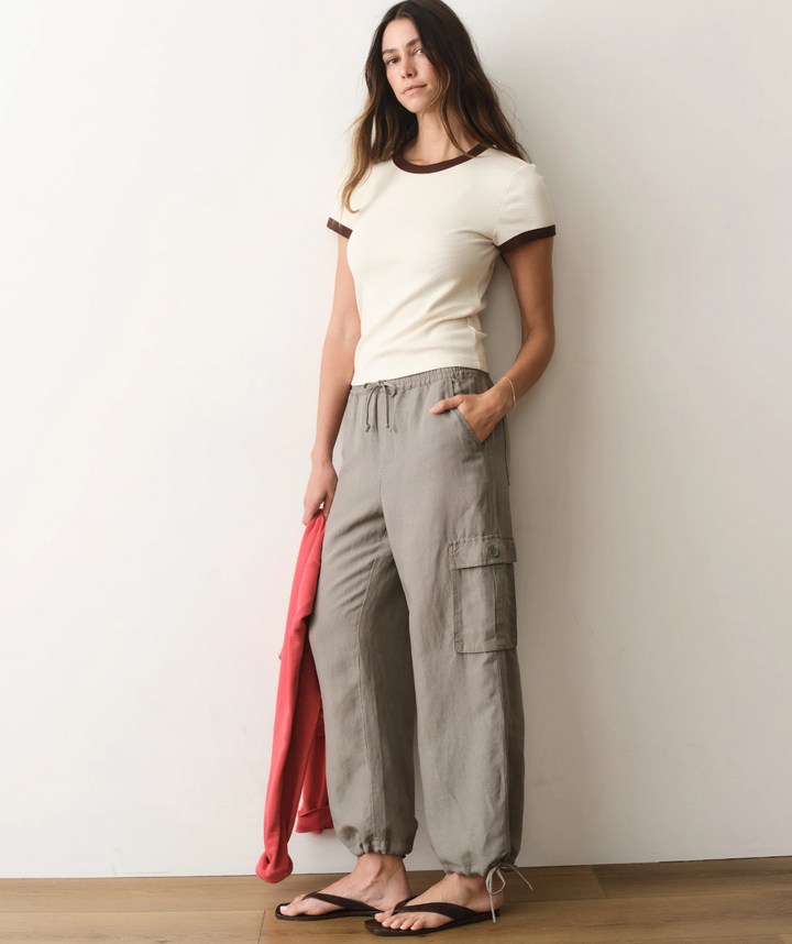 Linen Cargo Pant in Sage