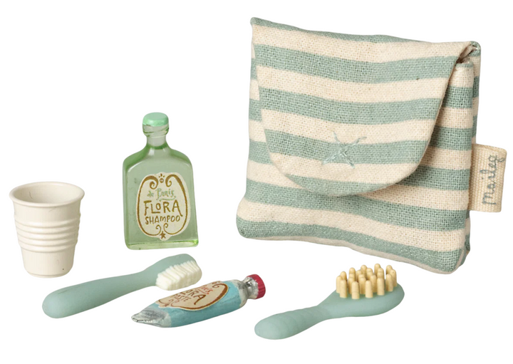 Toothbrush Set in Bag, Mouse- Blue Stripe