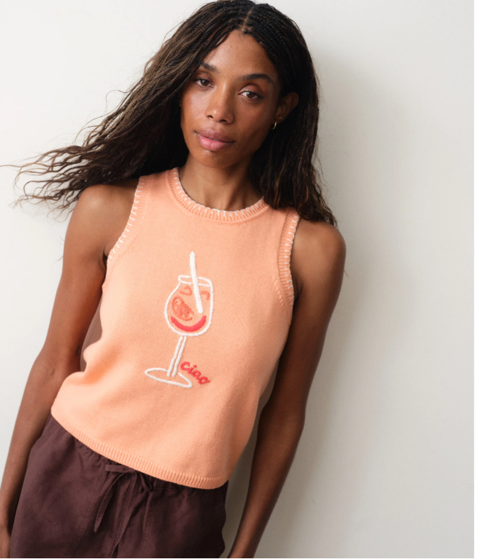 Marisol Sweater Tank in Aperol