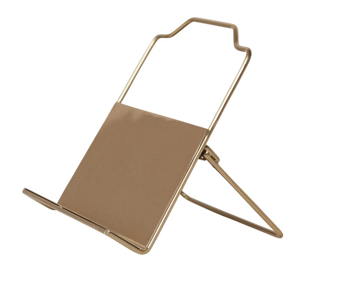 Metal Standing Book Holder, Gold Finish