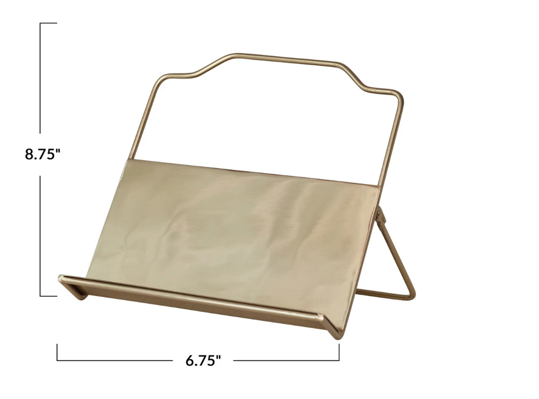 Metal Standing Book Holder, Gold Finish