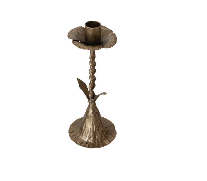 Hand-Forged Metal Twisted Taper Holder
