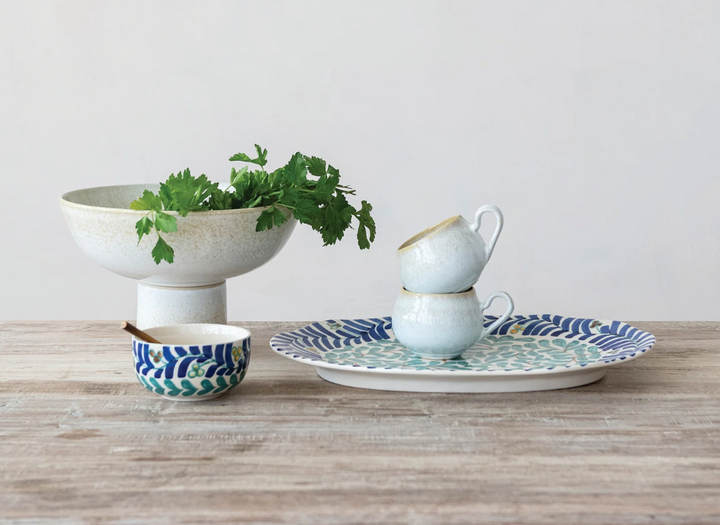 Stoneware Pedestal Bowl