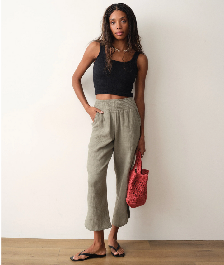Cali Double Cloth Pant in Sage