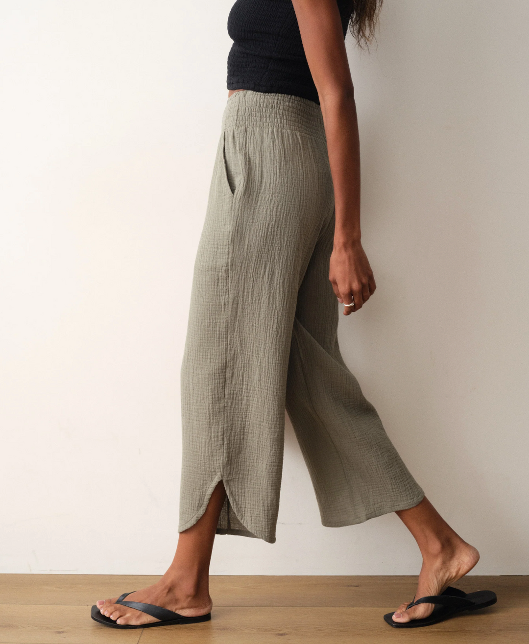 Cali Double Cloth Pant in Sage