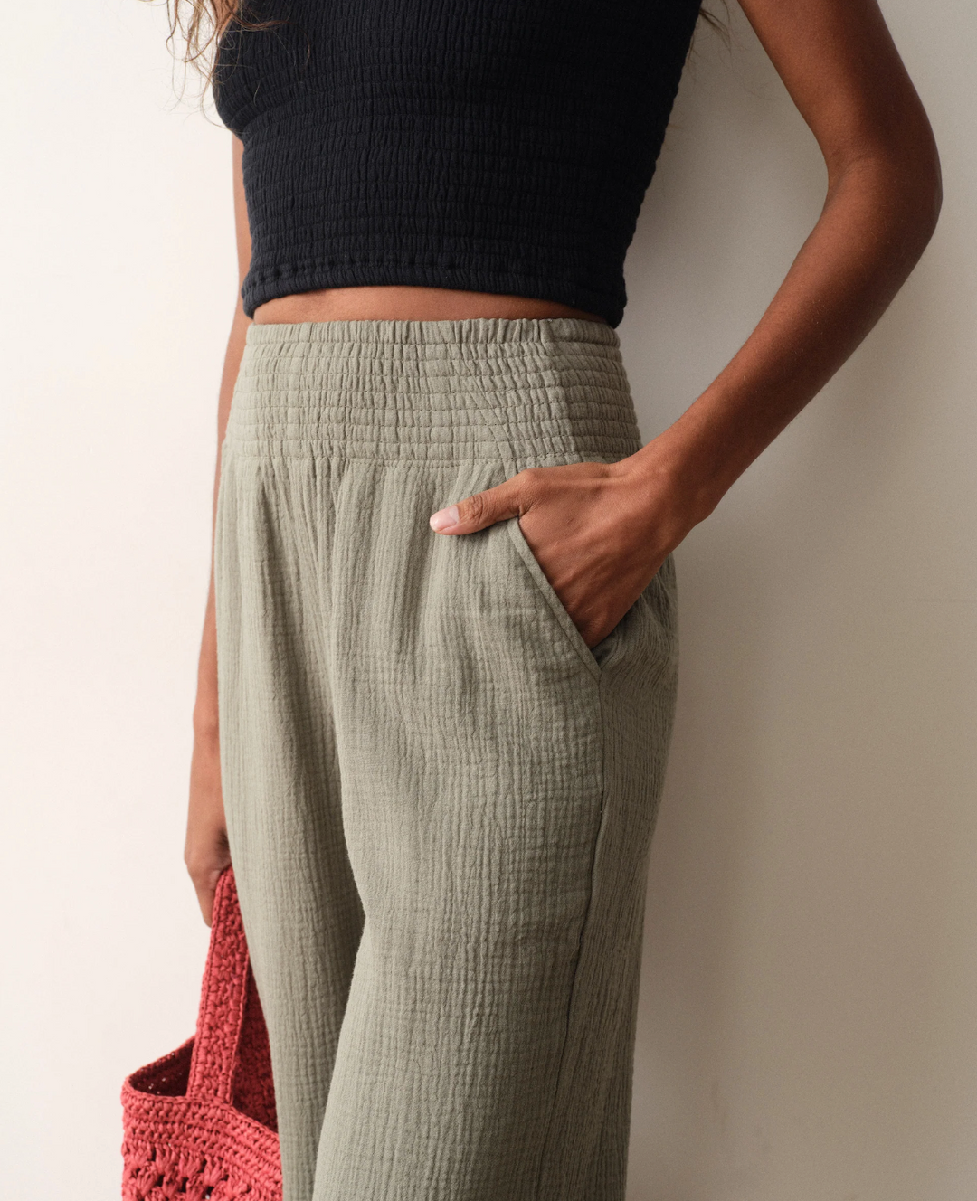 Cali Double Cloth Pant in Sage