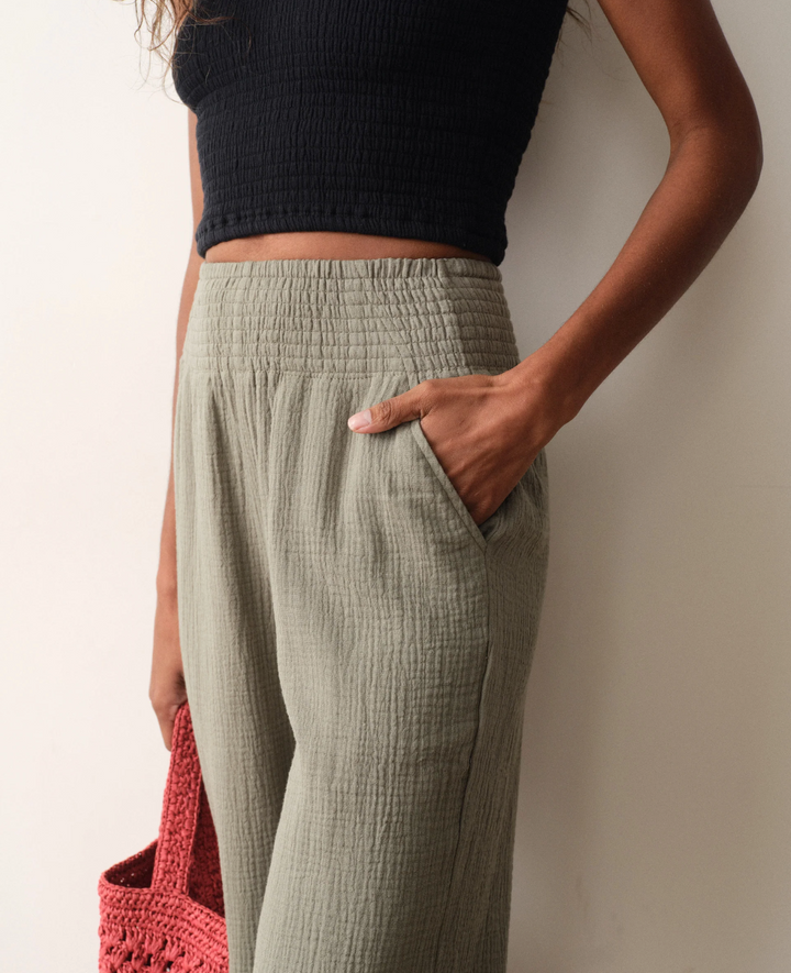 Cali Double Cloth Pant in Sage