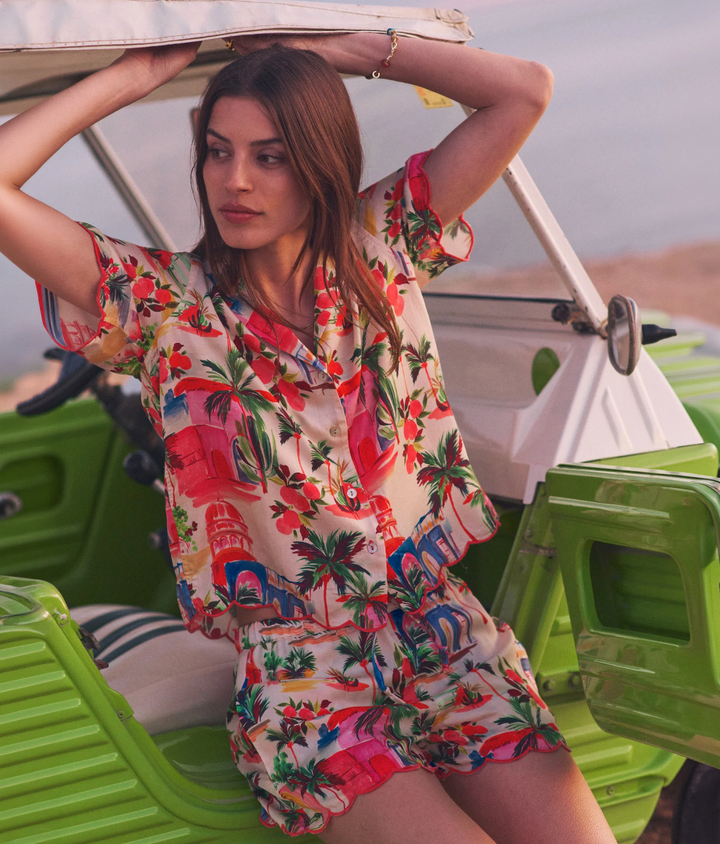 Paloma Resort Shirt in Palmas Print