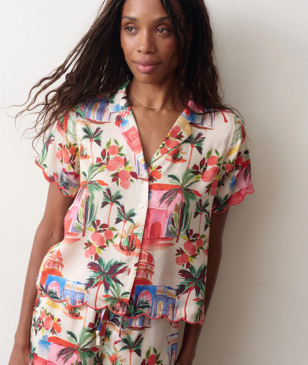 Paloma Resort Shirt in Palmas Print