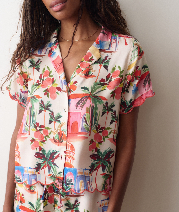 Paloma Resort Shirt in Palmas Print
