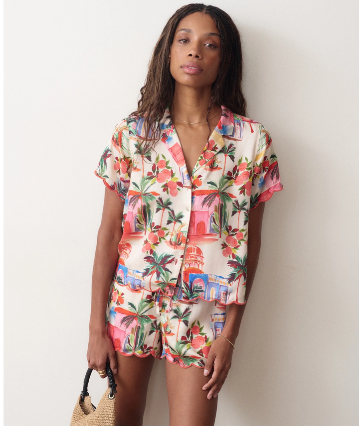 Paloma Resort Shirt in Palmas Print