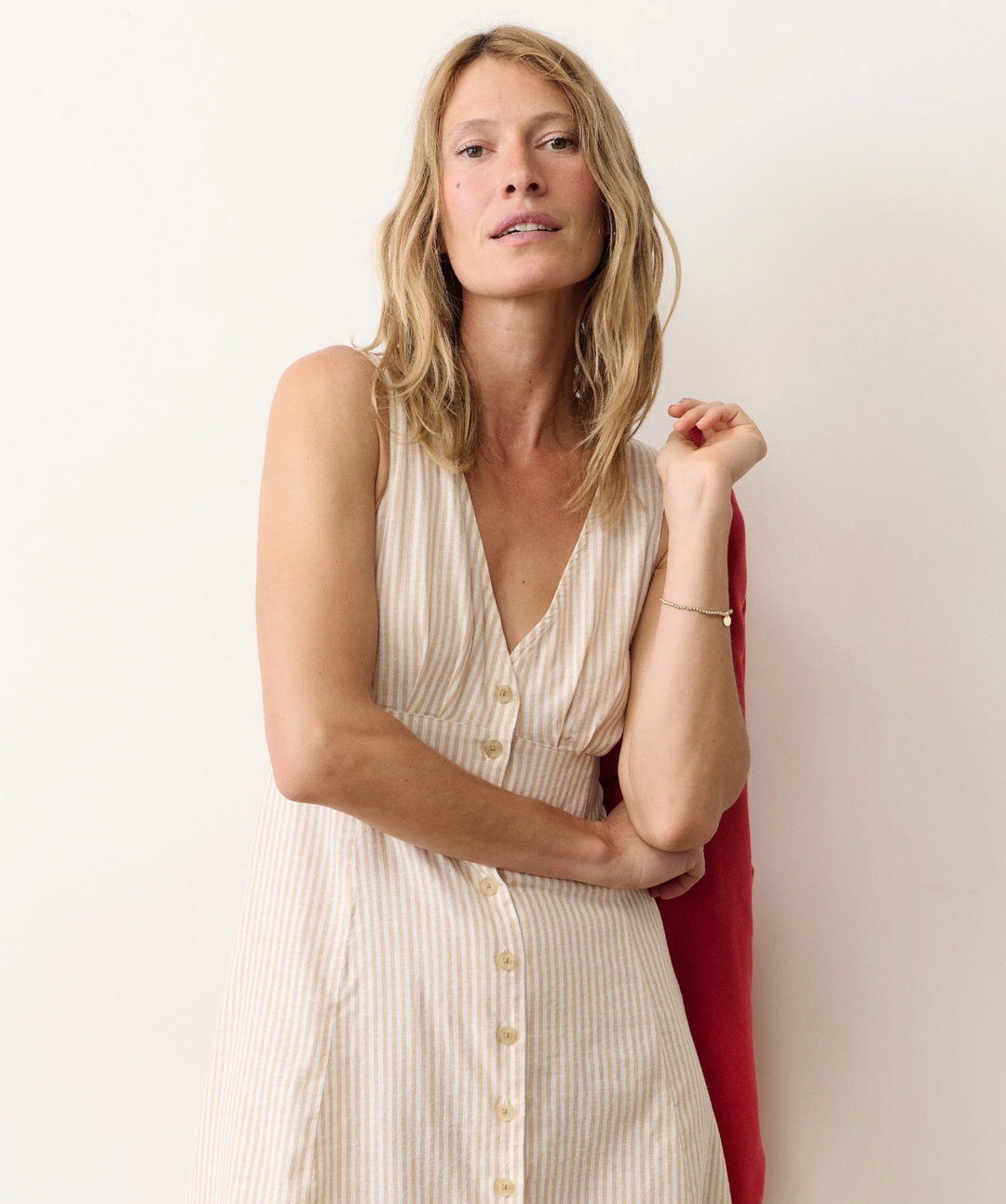 Camilla Sleeveless Mini Dress in Tuscan Stripe