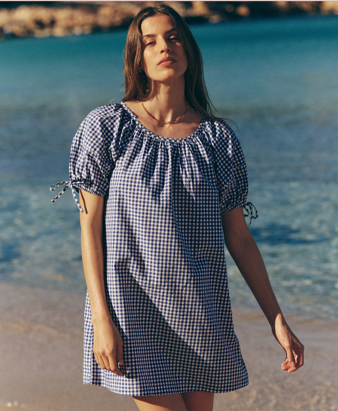 Women's Aleca Mini Dress | Bay Blue Gingham
