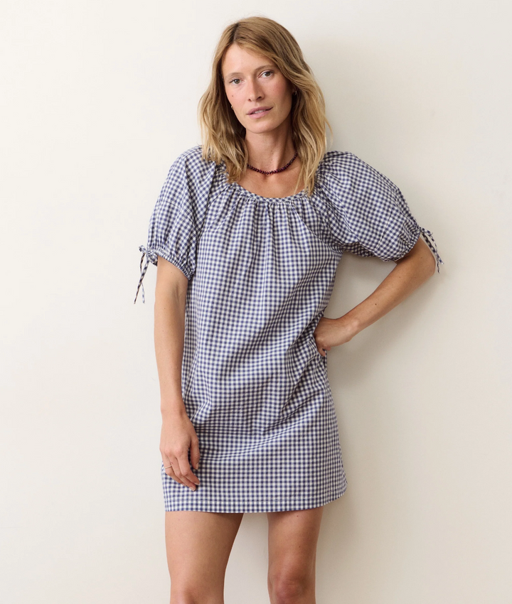Aleca Mini Dress in Blue Gingham