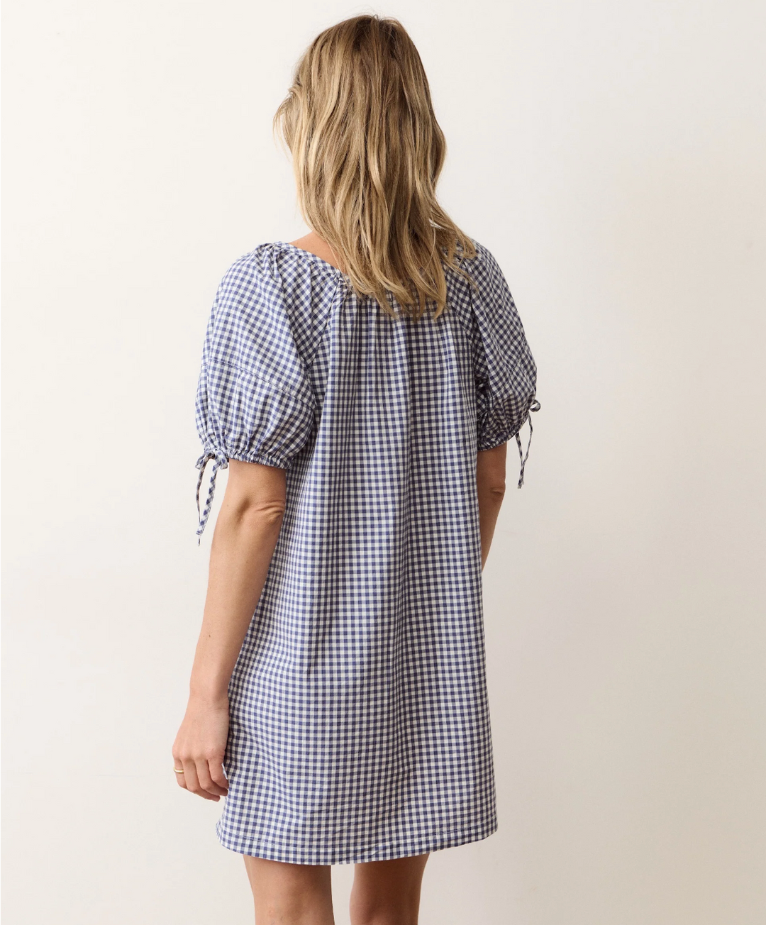 Aleca Mini Dress in Blue Gingham