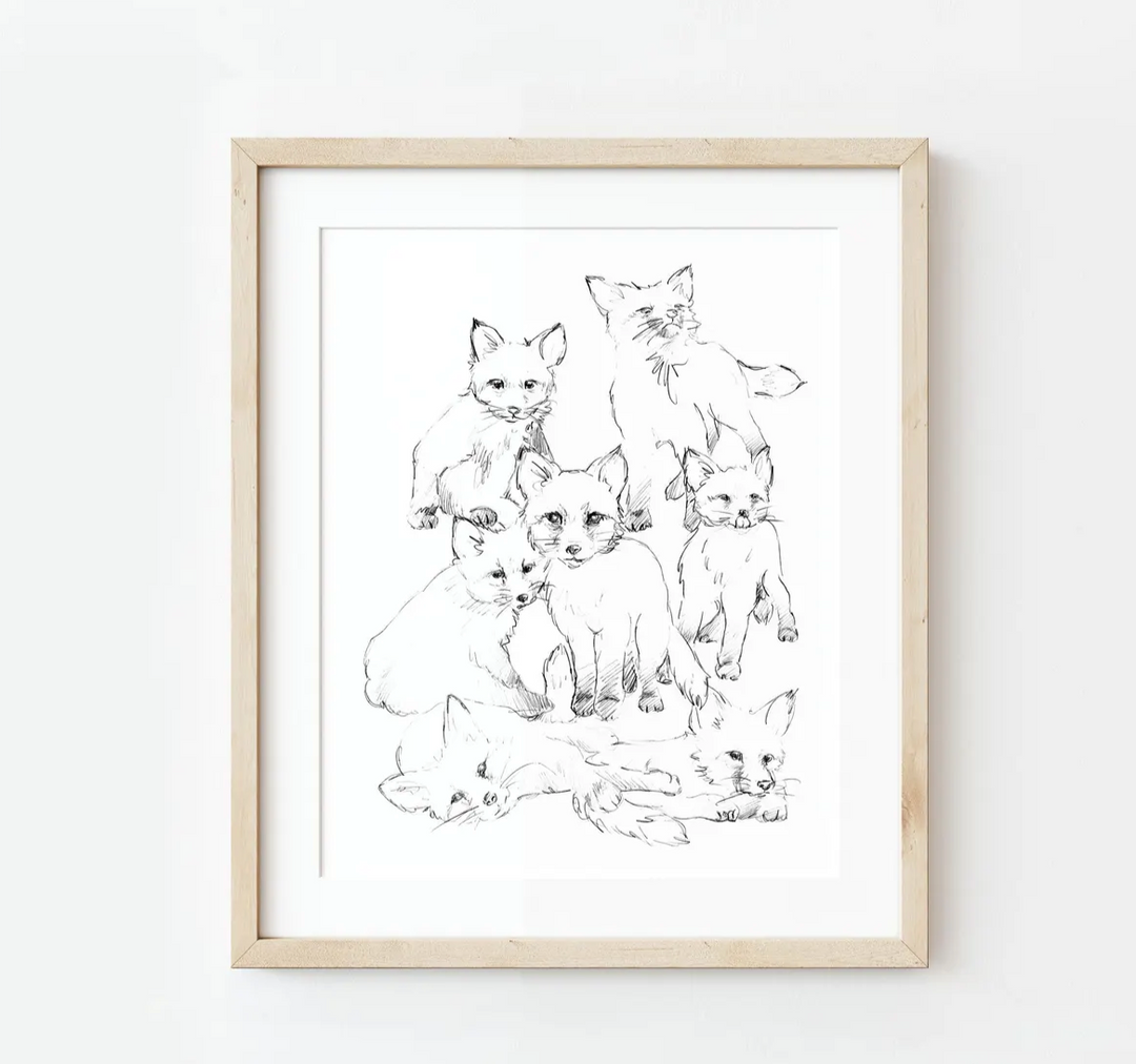 Fox Sketch Study Print, Local Artist (3 Sizes)