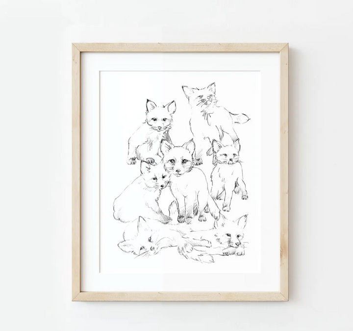 Fox Sketch Study Print, Local Artist (3 Sizes)