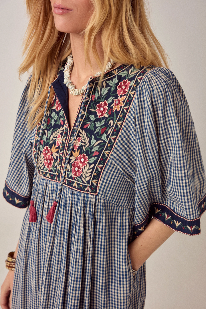 Gingham Bloom Augusta Dress