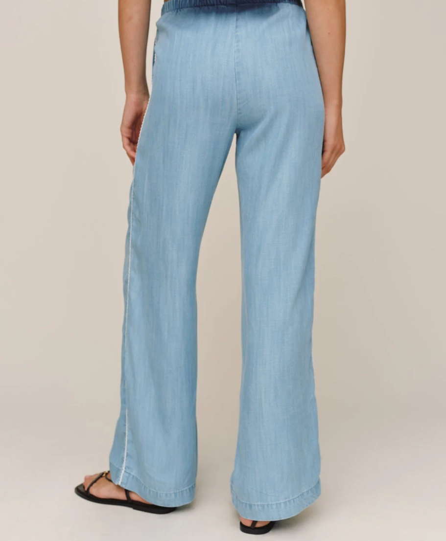 Scallop Side Seam Pant in Ombre Mist Wash