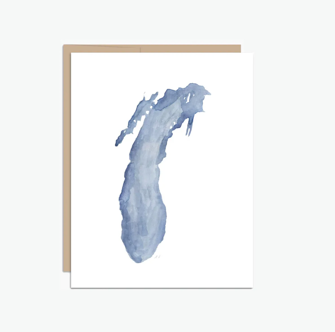 Lake Michigan Watercolor Greeting Card, Local Artist