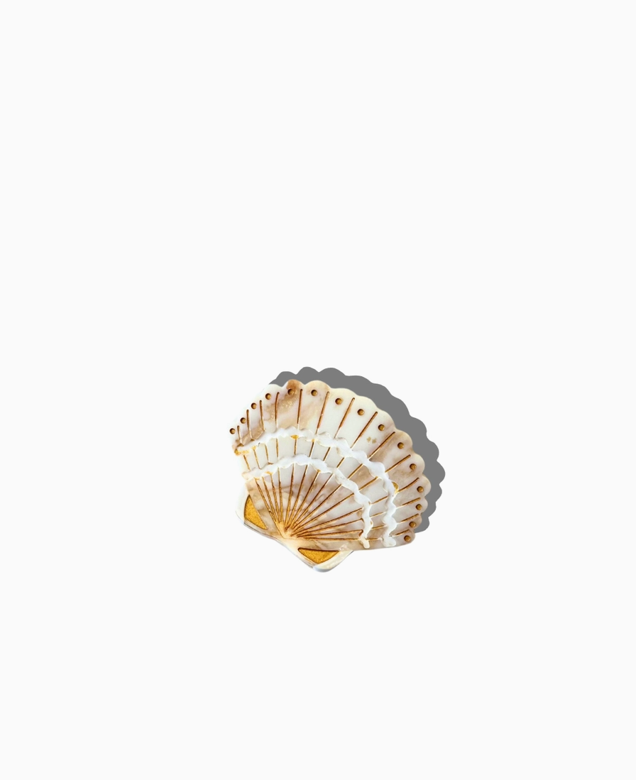 Mini Seashell Hair Clip in Golden Sand
