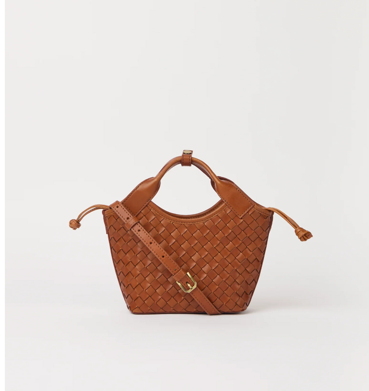 Mara Midi, Cognac Woven Classic Leather