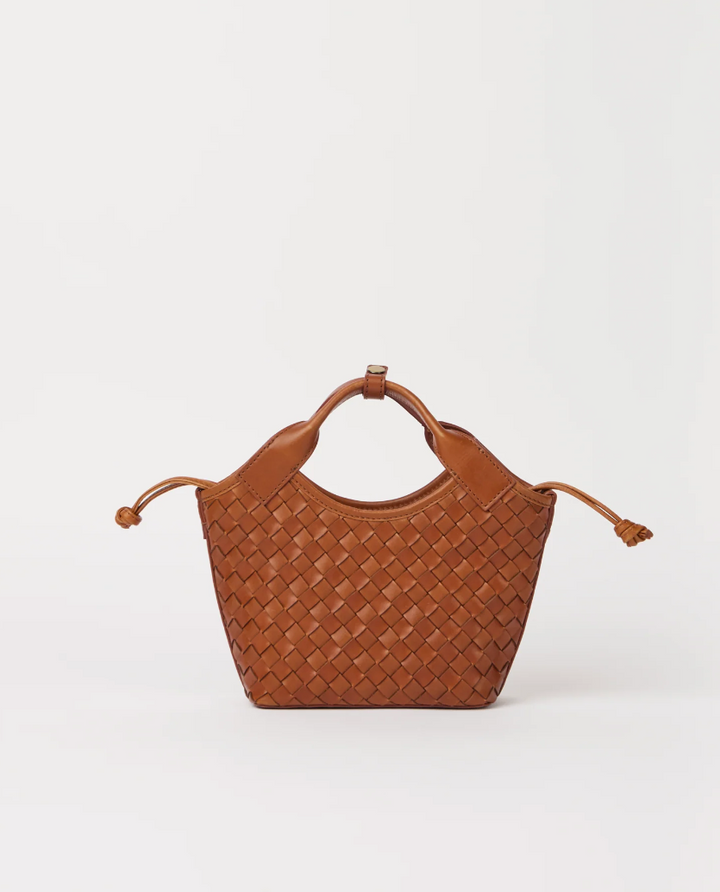 Mara Midi, Cognac Woven Classic Leather