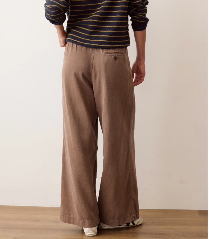 Allison Pleated Wide Leg Trouser in Java