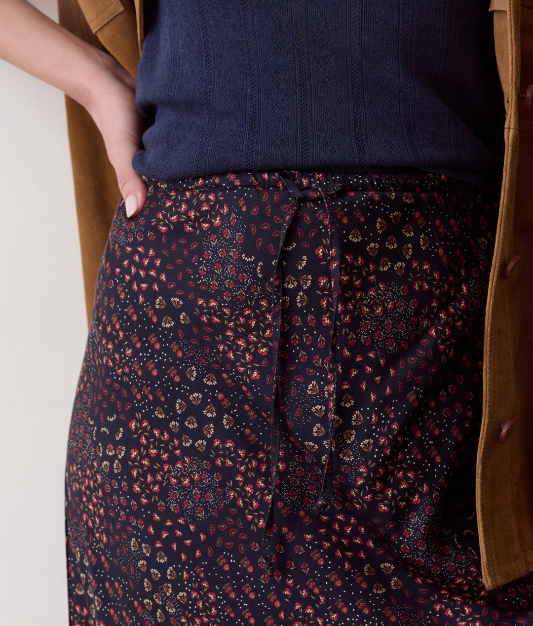 Silvia Maxi Skirt in Navy Floral