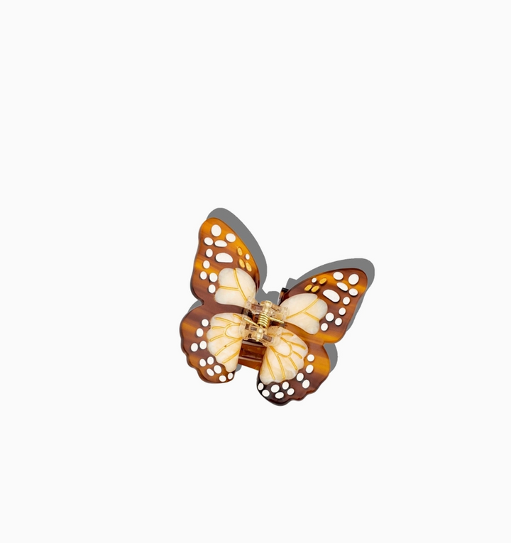 Brown Mini Monarch Hair Clip