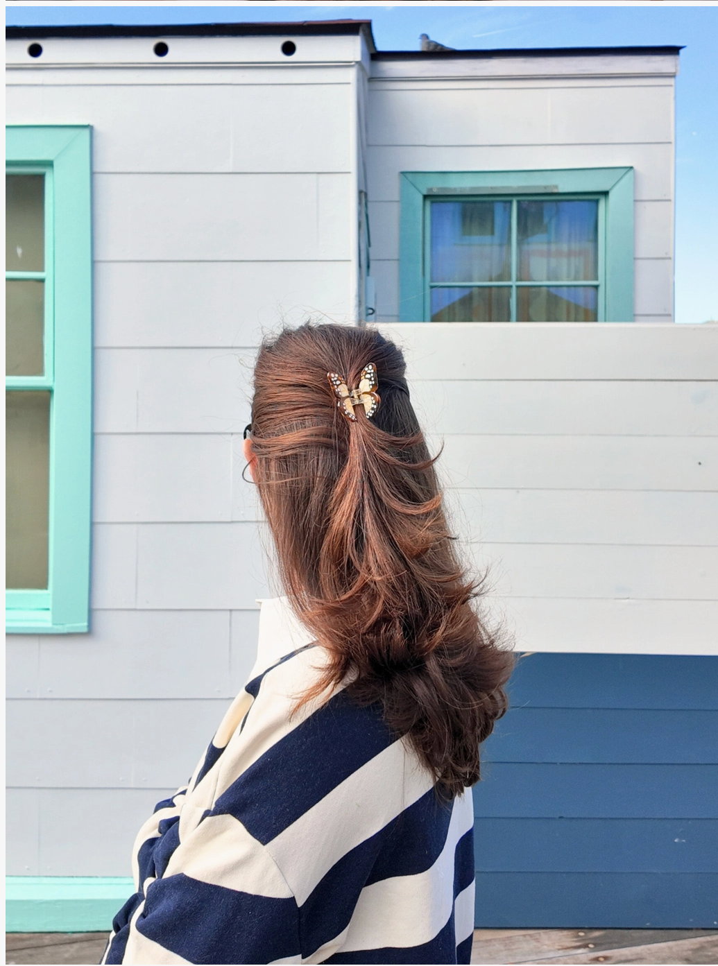 Brown Mini Monarch Hair Clip