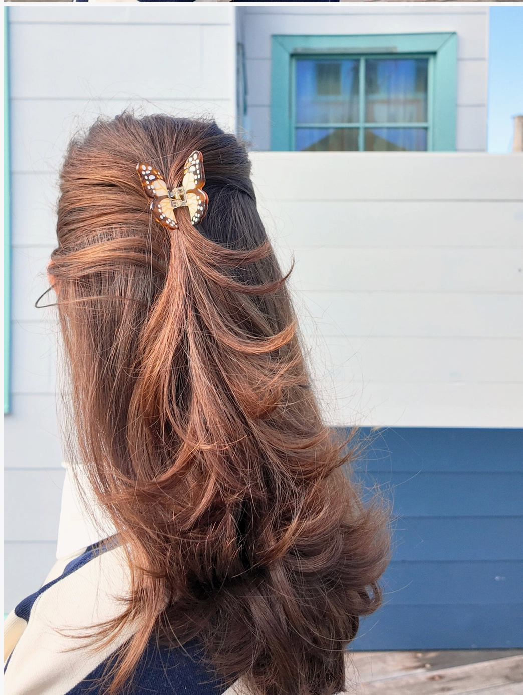 Brown Mini Monarch Hair Clip