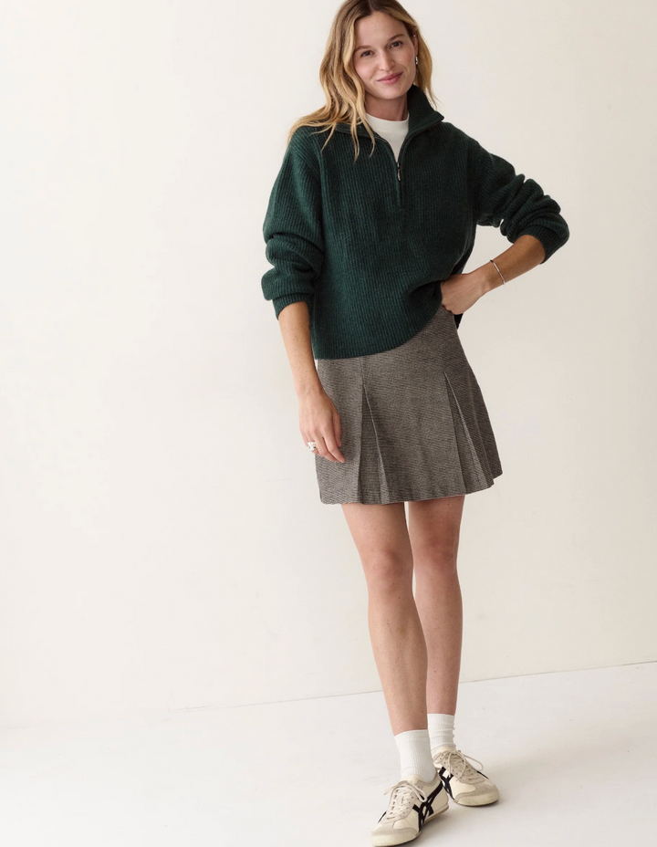 Chalet Quarter Zip Sweater in Pine