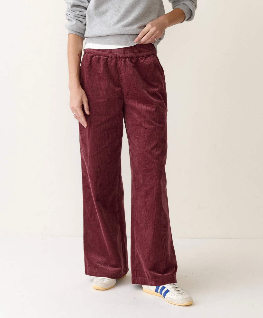 Allison Corduroy Trouser in Merlot