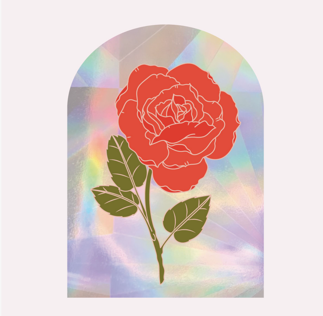 Rose Sun Catcher Decal