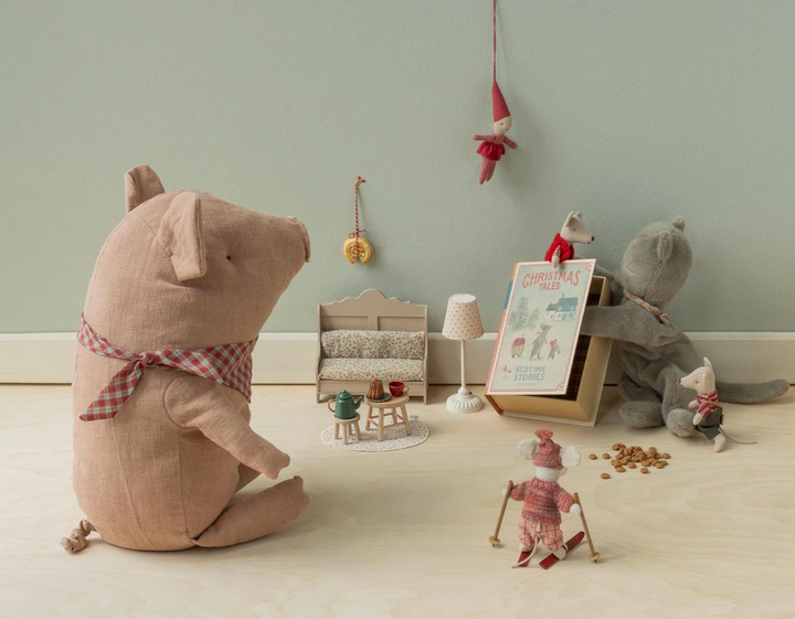 Christmas Twin Mice, Little Brother and Sister in Book