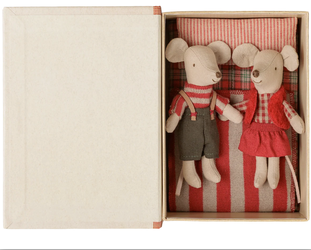 Christmas Twin Mice, Little Brother and Sister in Book