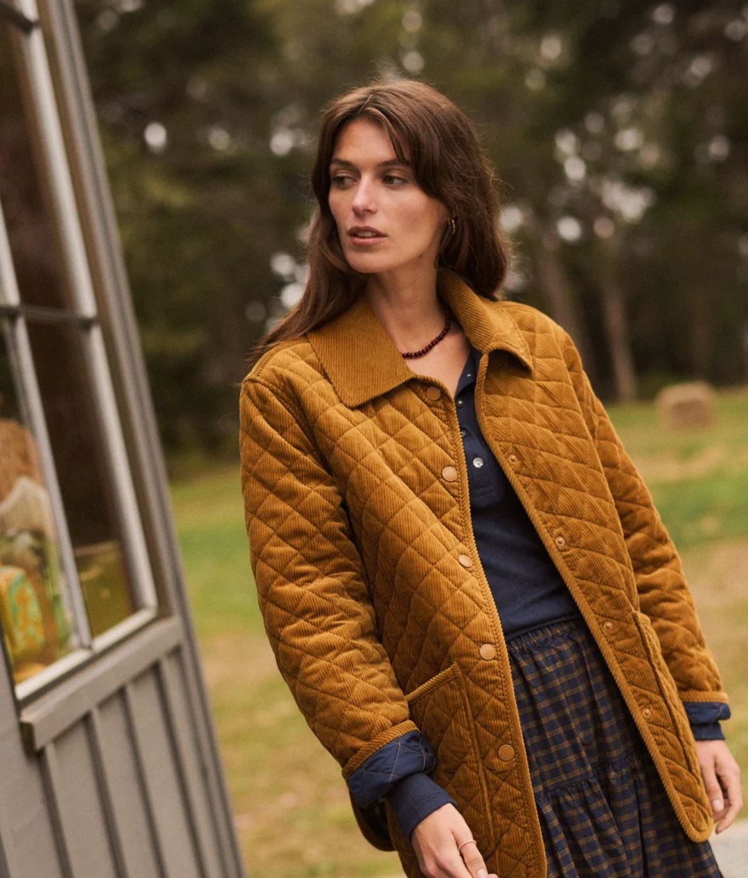 Reese Quilted Jacket in Bronze