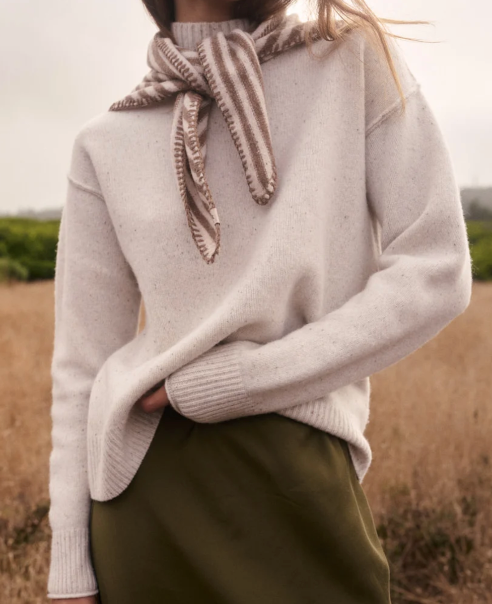 Merino Turtleneck Sweater in Ivory