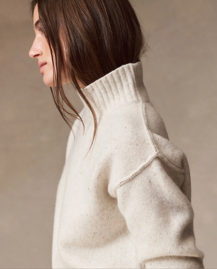 Merino Turtleneck Sweater in Ivory