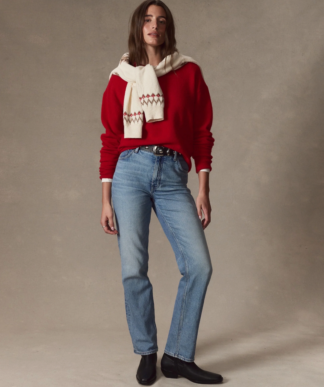 Merino Crewneck Sweater in Crimson